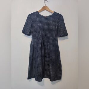 Elegant Navy Mini Dress with Dots
